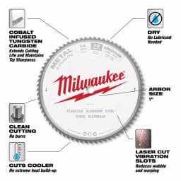 Milwaukee 14 in. 72T Carbide Metal & Stainless Steel Circular Saw Blade thumbnail 3