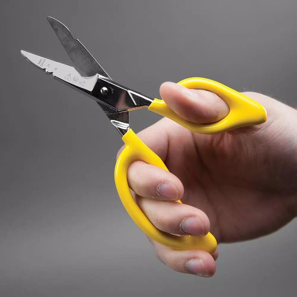 Klein Tools All-Purpose Electrician's Scissors with Forged High Carbon Steel Blades and Wire Stripping Notches