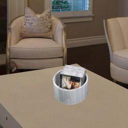 Admired By Nature 10 in. Light Grey Wash Round Wood Crate Set of 3 - Decorative Farmhouse Storage Boxes thumbnail 1