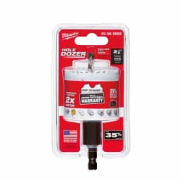 Milwaukee 2-1/8 in. Hole Dozer Bi-Metal Hole Saw with 3/8 in. Arbor & Pilot Bit thumbnail 3