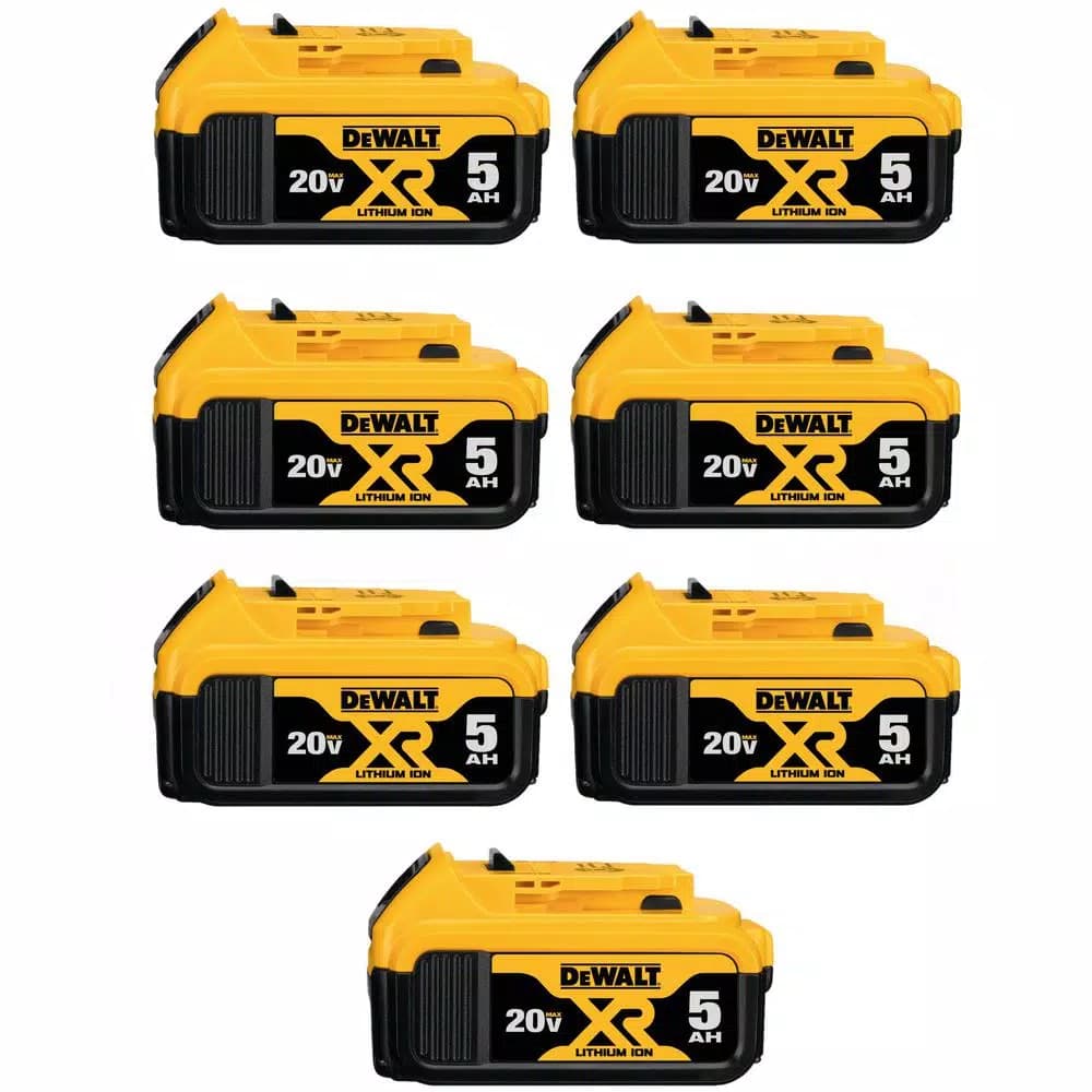 DEWALT 20V MAX XR Premium Lithium-Ion 5.0 Ah Battery Pack (7-Pack)