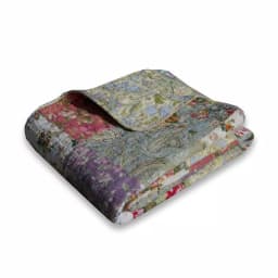 Greenland Home Fashions Blooming Prairie Multi Color Quilted Cotton Throw, Floral Patchwork Design thumbnail 2
