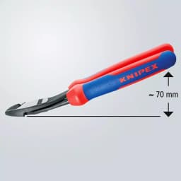 KNIPEX 8 in. High Leverage Angled Diagonal Cutting Pliers with Comfort Grip thumbnail 2