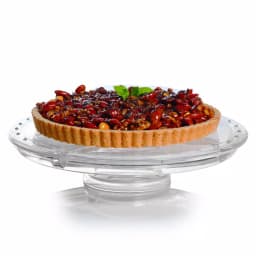 Gibson Home Great Foundations 12-in Clear Glass Cake Stand with Pedestal and Dome Lid thumbnail 5