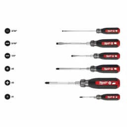Milwaukee 6-Piece Cushion Grip Screwdriver Set with Hardened Tips thumbnail 1