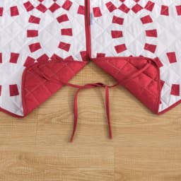 Country Living 48 in. Holiday Ring Quilted Tree Skirt, Red and White Candy Cane Microfiber thumbnail 7
