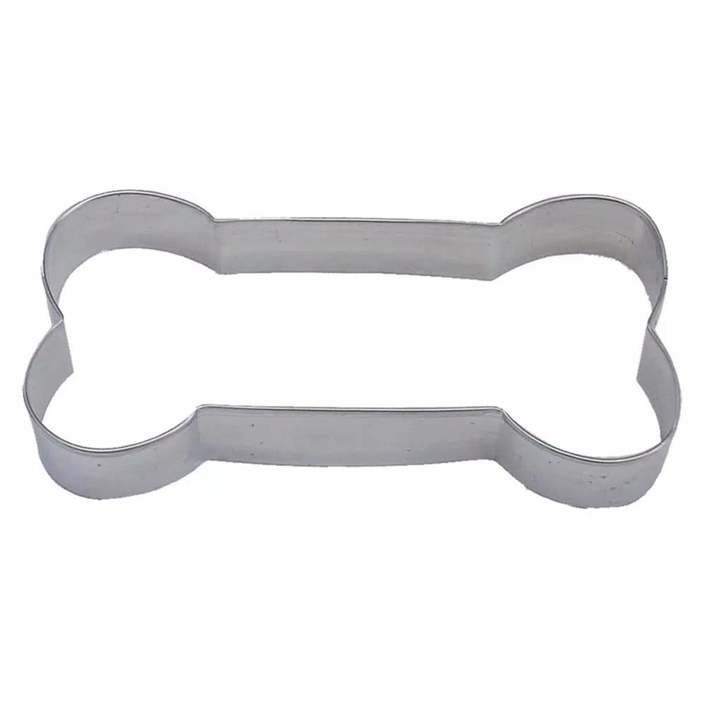 CybrTrayd-R&M 12-Piece Dog Bone Tinplated Steel Cookie Cutter Set with Recipe