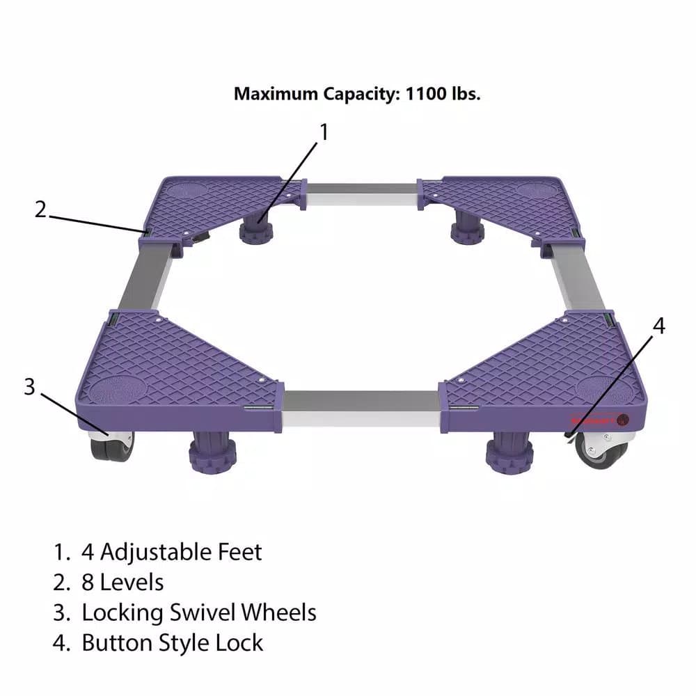 Stalwart 1100 lbs. Capacity Multi-Purpose Dolly with Adjustable Base