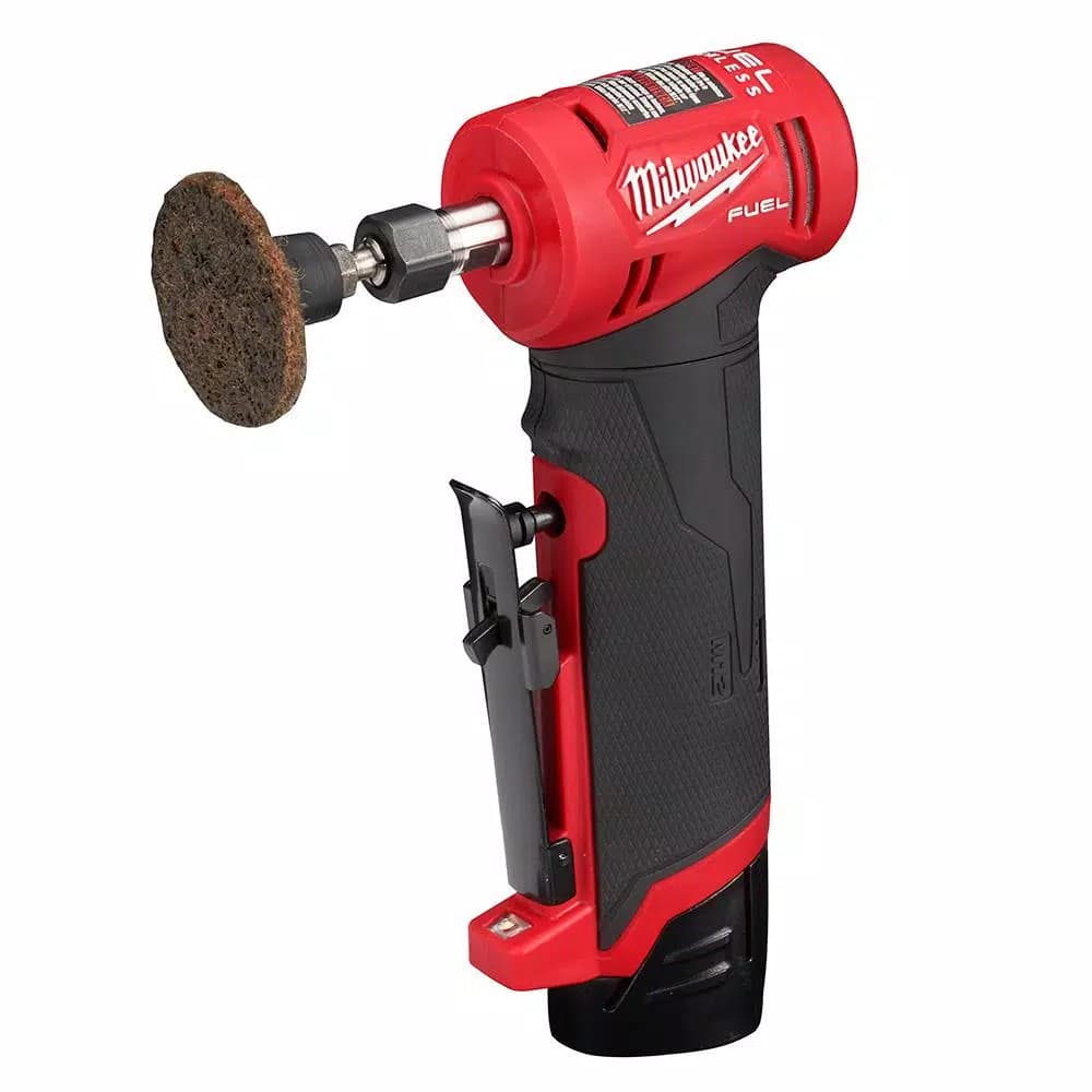 Milwaukee M12 FUEL 1/4 in. Right Angle & Straight Die Grinder Kit with (2) 2.0 Ah Batteries