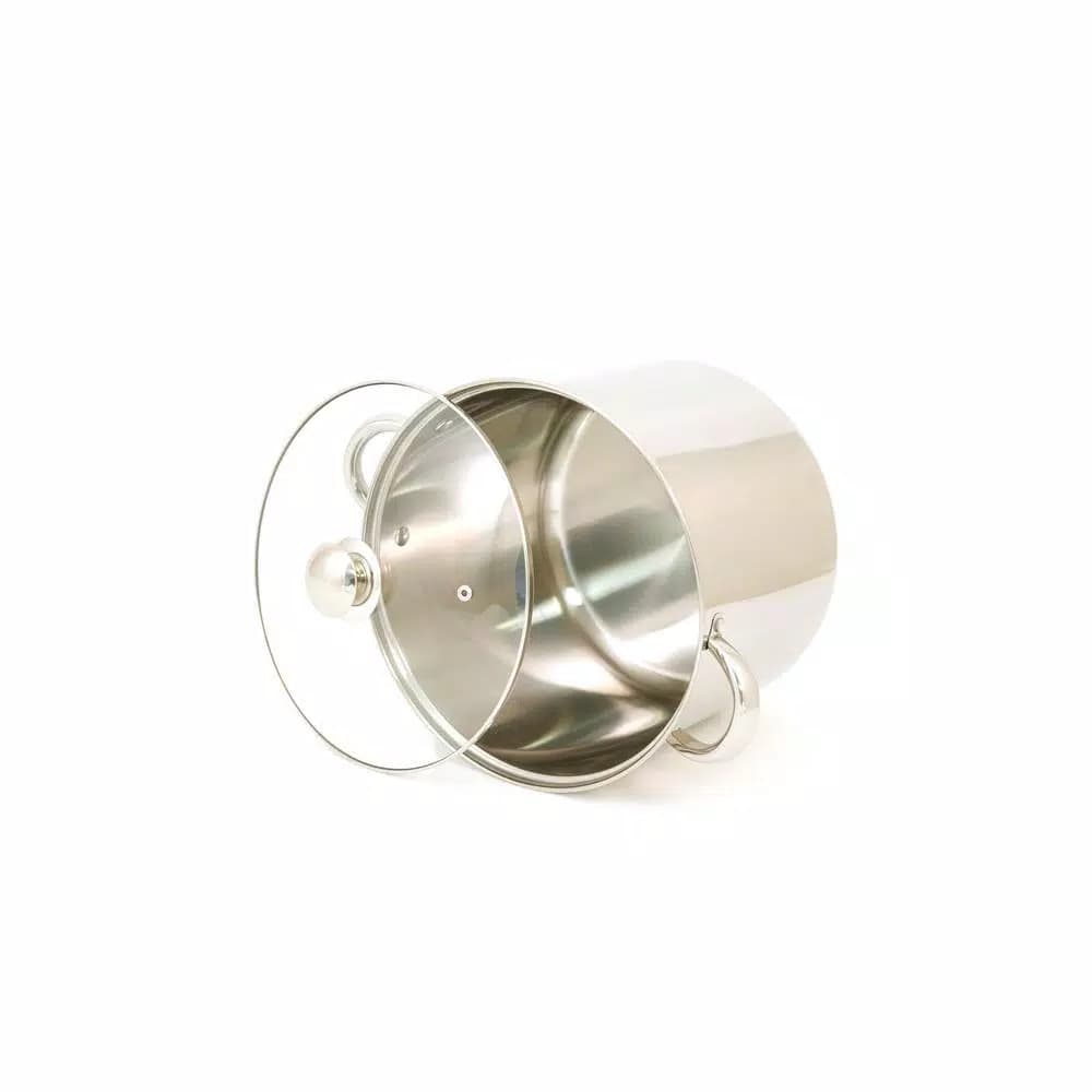 ExcelSteel 12 qt. Stainless Steel Stock Pot with Tempered Glass Lid