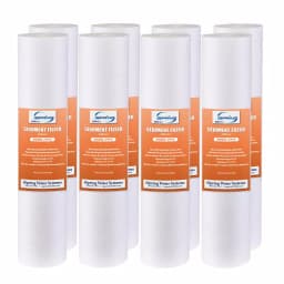 iSpring 5 Micron 10 in. x 2.5 in. Universal Sediment Filter Cartridges, 4-Layer Melt-Blown Polypropylene (8-Pack) thumbnail 1