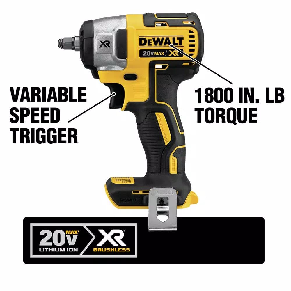 DEWALT 20V MAX XR Cordless Brushless 3/8 in. Compact Impact Wrench (Tool-Only)