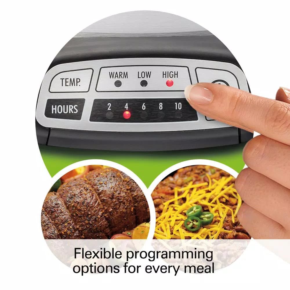 Hamilton Beach 4 Qt. Stainless Steel Programmable Slow Cooker with Built-In Timer