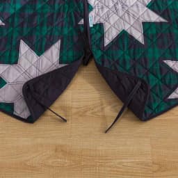 Country Living 48 in. Christmas Carol Plaid and Star Quilted Tree Skirt, Navy and Green thumbnail 9