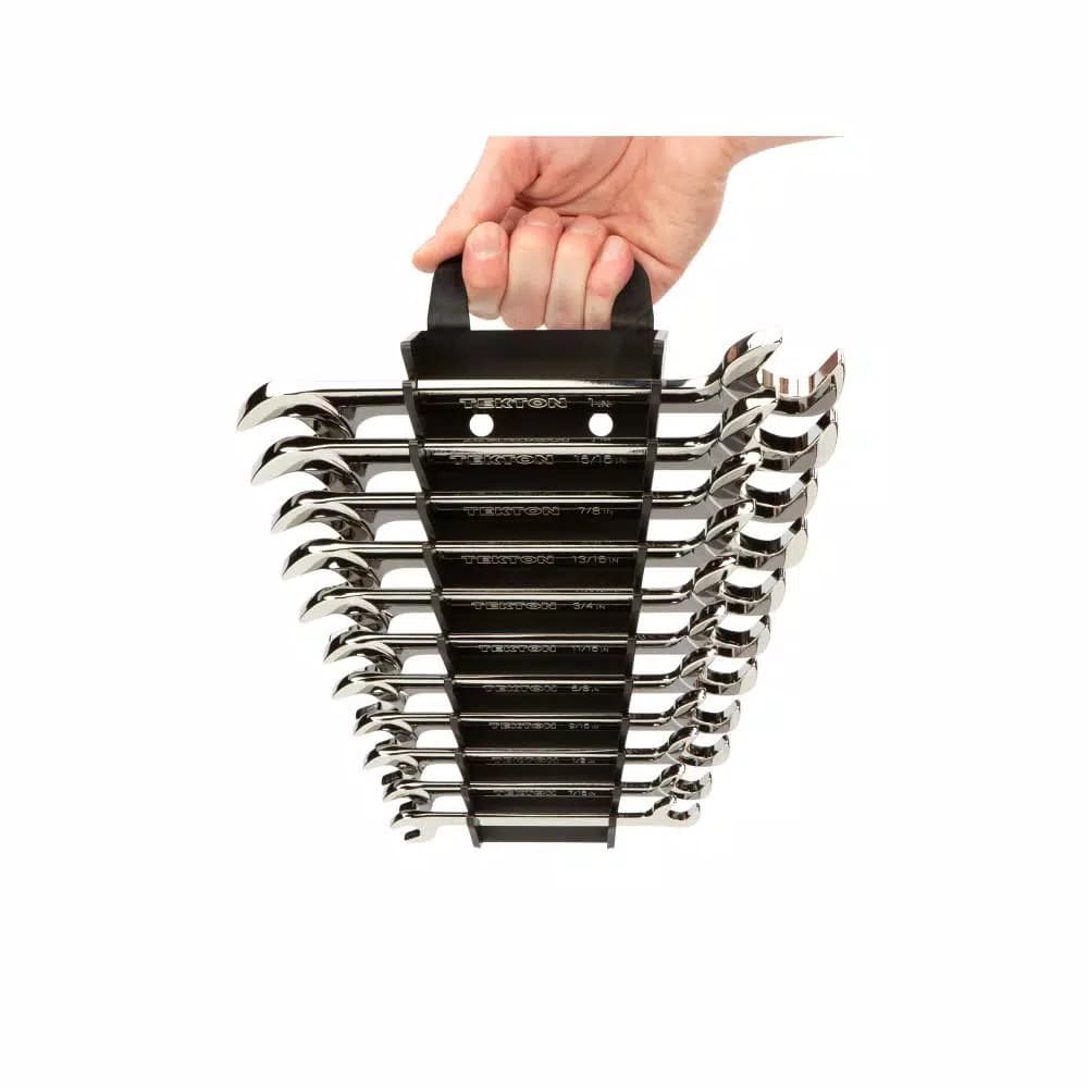 TEKTON 11-Piece Angle Head Open End Wrench Set, 3/8 in. to 1 in., SAE