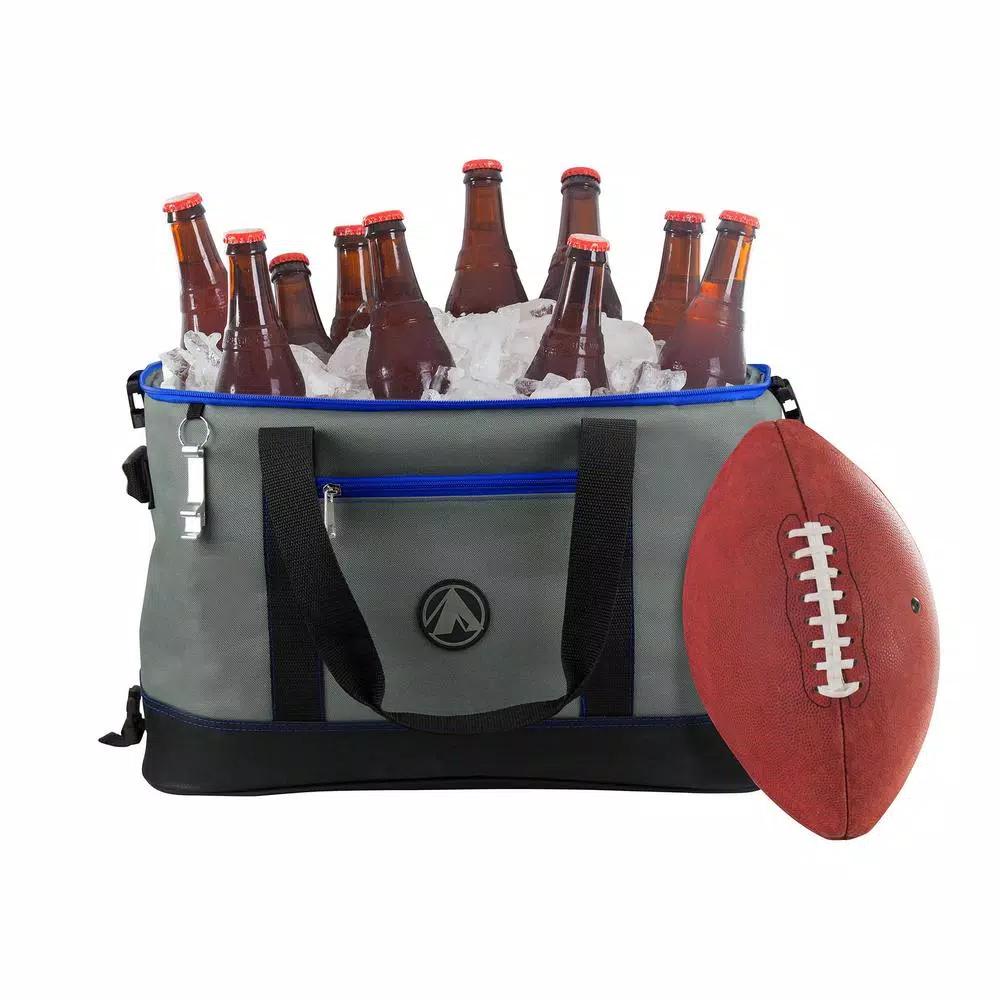 GigaTent Collapsible Soft Cooler Bag with 2 Cargo Pockets and Bottle Opener - Blue
