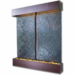 Water Wonders Nojoqui Falls Double Panel Lightweight Slate Wall Fountain with Copper Vein Trim thumbnail 4