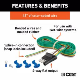 CURT 4-Way Flat Trailer Connector Plug with 48" Wires and Installation Hardware thumbnail 4