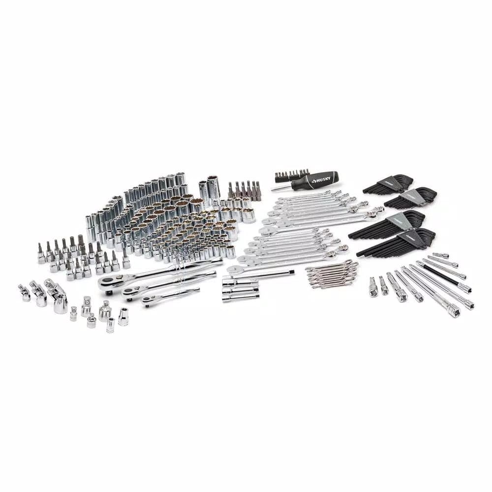 Husky 287-Piece Mechanics Tool Set with 1/4 in., 3/8 in., and 1/2 in. Drive Ratchets