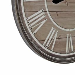 Yosemite Home Decor Rustic Age Distressed Brown Oversized 31-in Wall Clock - Industrial Wood & Metal Design thumbnail 3