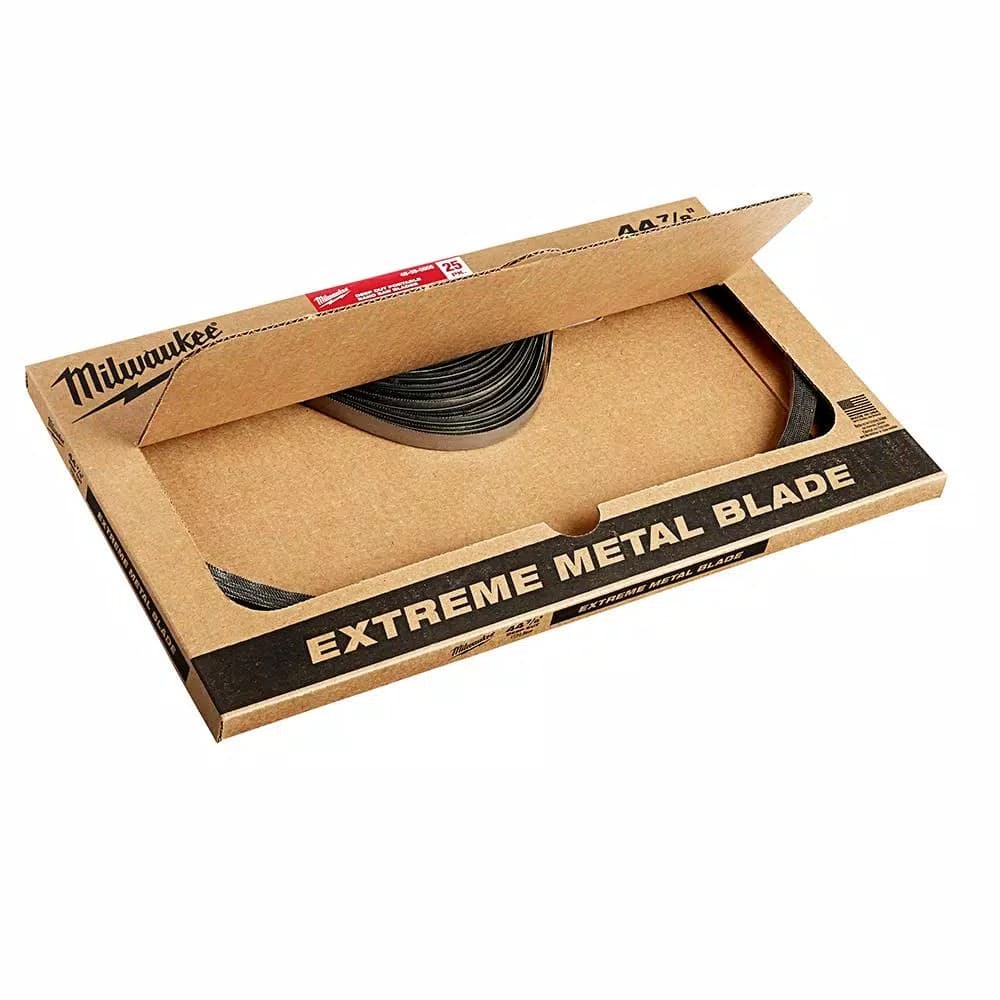 Milwaukee 44-7/8 in. 8/10 TPI Extreme Metal Deep Cut Band Saw Blades, 25-Pack
