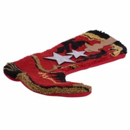 Glitzhome Red Boot Hooked Polyester Christmas Stockings, 19.69 in. (2-Pack) thumbnail 4