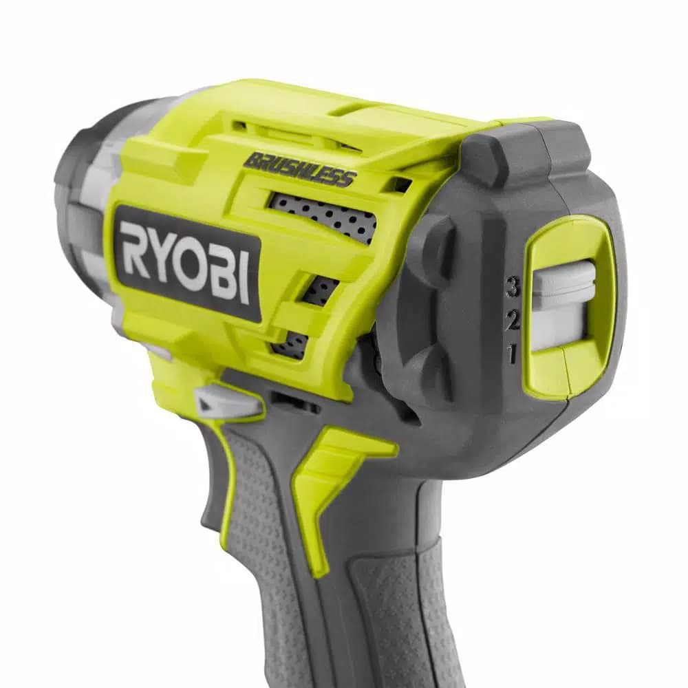 RYOBI 18V ONE+ Brushless 3-Speed 1/4 in. Hex Impact Driver (Tool Only) with Belt Clip