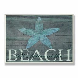 Stupell Industries It's Better At The Beach Starfish Wood Wall Art, 12.5 x 18.5 in. thumbnail 1
