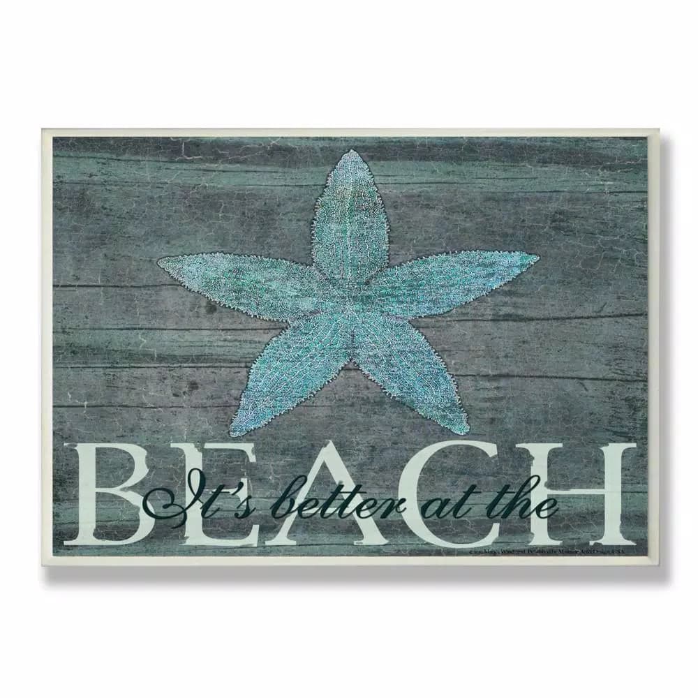Stupell Industries It's Better At The Beach Starfish Wood Wall Art, 12.5 x 18.5 in.
