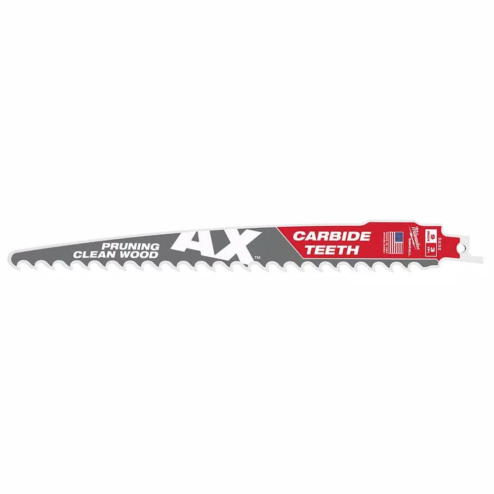 Milwaukee 9 in. Carbide Teeth Pruning Reciprocating Saw Blade, 3 TPI
