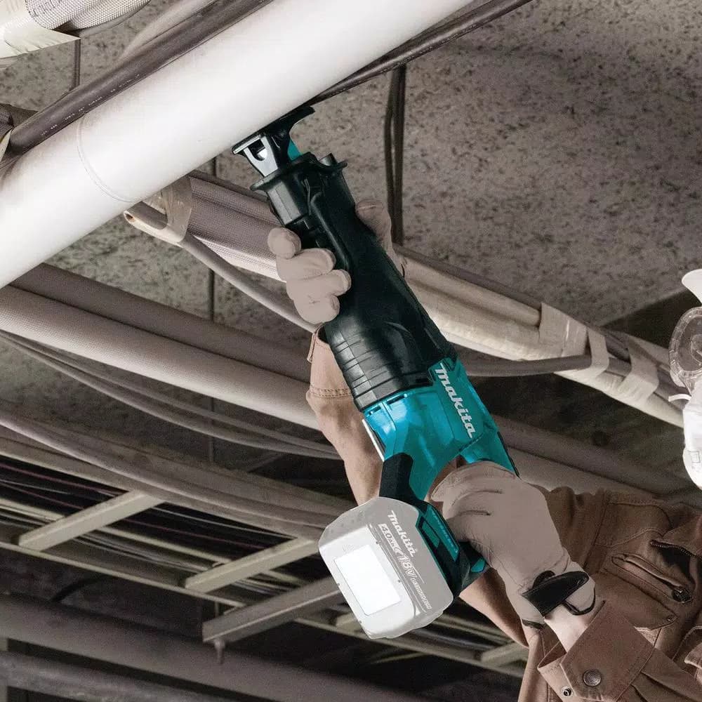 Makita 18V LXT Brushless Cordless Tool Combo Kit: Impact Driver, Hammer Drill, Reciprocating Saw & Battery Starter Pack