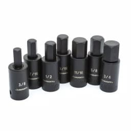 Husky 1/2 in. Drive SAE Hex Bit Impact Socket Set, 7-Piece thumbnail 1