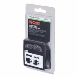 CURT 4-Way Flat Connector Dust Cover Set - Black Rubber Trailer Plug and Socket Covers thumbnail 4