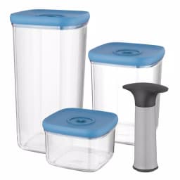 BergHOFF Leo 4-Piece Vacuum Food Container Set, Airtight & Stackable Storage Containers, Blue thumbnail 1