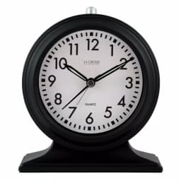 La Crosse Clock Co. Silent Sweep Black Mantel Alarm Clock with Luminous Hands thumbnail 1