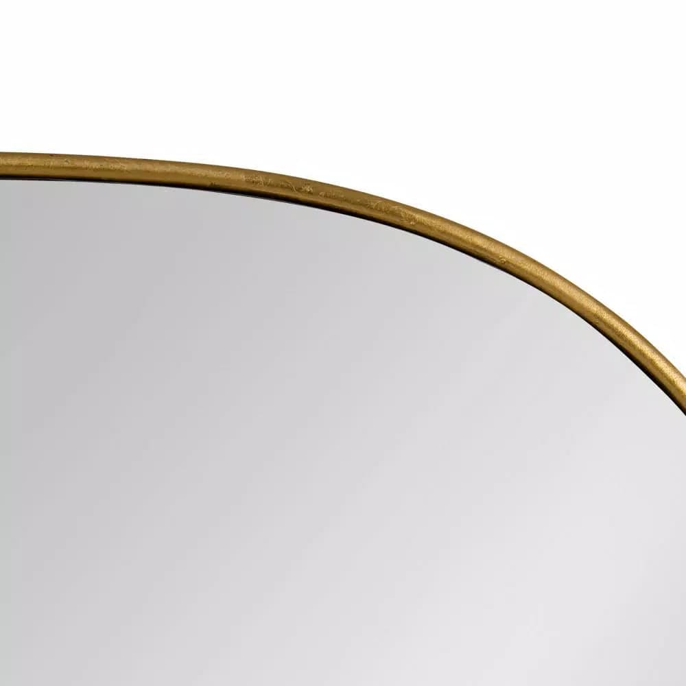 Kate and Laurel Caskill Art Deco Oval Wall Mirror, Gold Leaf Wood Frame, 23.75 x 35.5 in.