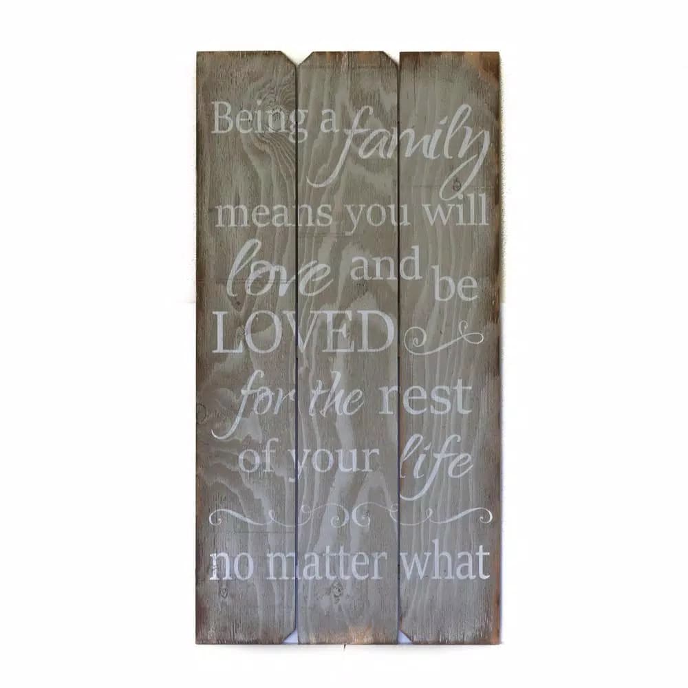 Unbranded Boulder Innovations 18 x 36 in. Being A Family Rustic Wooden Wall Art Sign