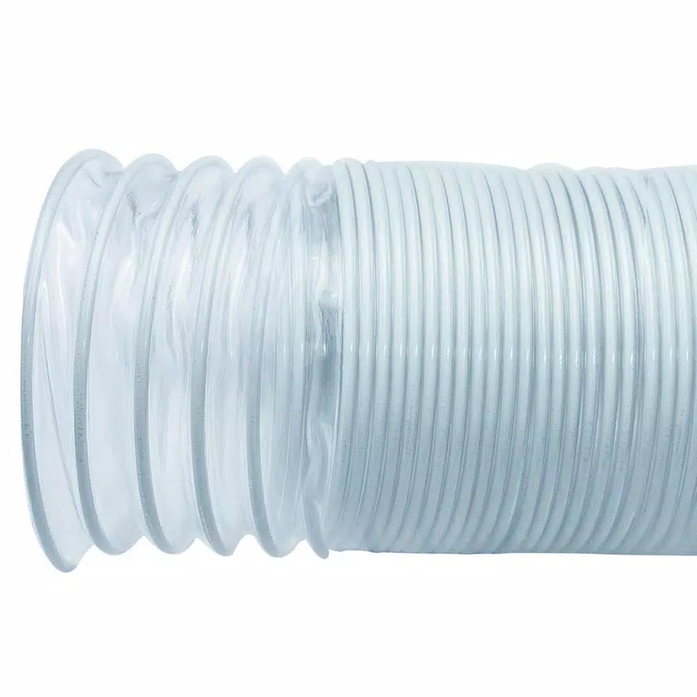 Powertec 2.5 in. x 10 ft. Flexible PVC Dust Collection Hose, Clear
