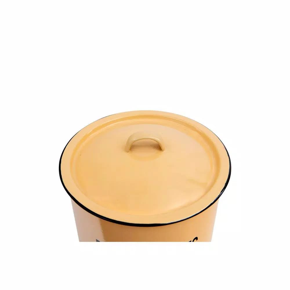 3R Studios Yellow Metal Dog Biscuit Container with Lid and Distressed Finish