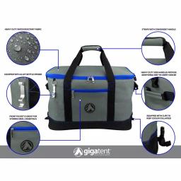 GigaTent Collapsible Soft Cooler Bag with 2 Cargo Pockets and Bottle Opener - Blue thumbnail 3