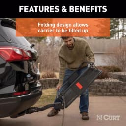 CURT 60" x 24" Black Steel Basket Cargo Carrier with 2" Folding Shank, 500 lbs. Capacity thumbnail 8