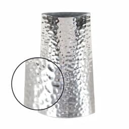 LITTON LANE Modern Reflections 14 in. Hammered Stainless Steel Bell-Shaped Vase, Silver thumbnail 3