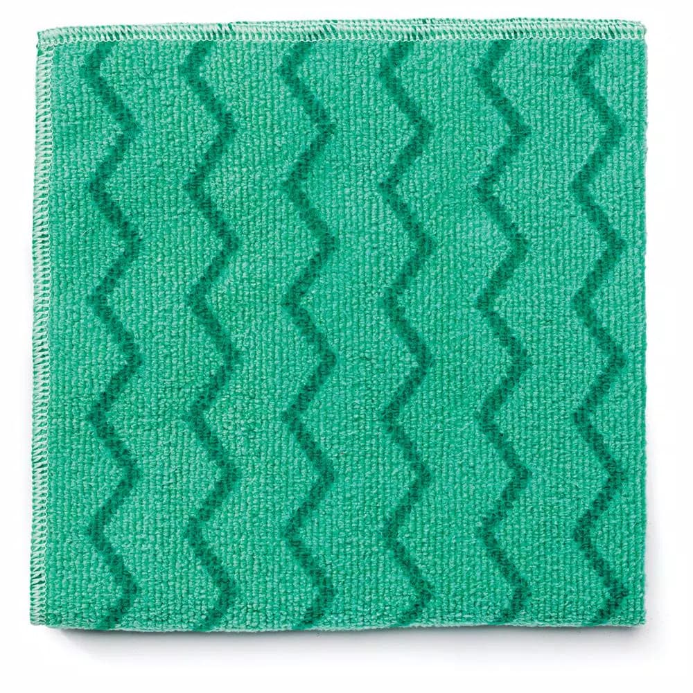 Rubbermaid Commercial Products HYGEN 16 in. Green Microfiber General Purpose Cleaning Cloths (Case of 12)