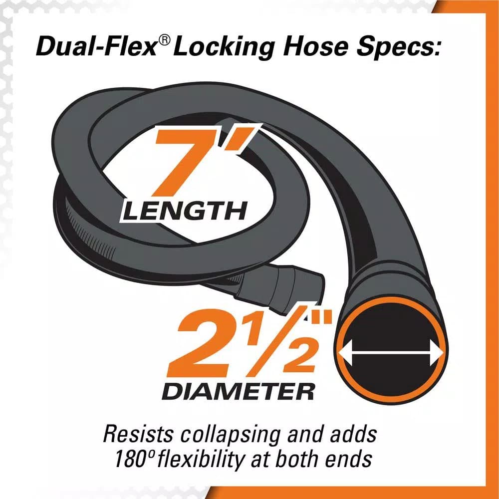RIDGID 16 Gal. 6.5 Peak HP Stainless Steel Wet/Dry Shop Vacuum with 2.5 in. Locking Accessories