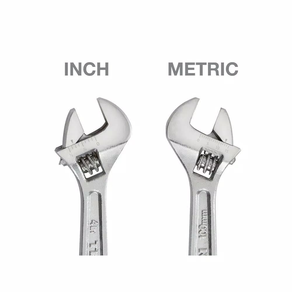 TEKTON 4 in. Adjustable Wrench, Carbon Steel with Satin Chrome Finish