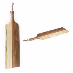 Picnic Time Artisan 30 in. Acacia Wood Serving Board with Live Edge and Hemp Rope Handle thumbnail 5
