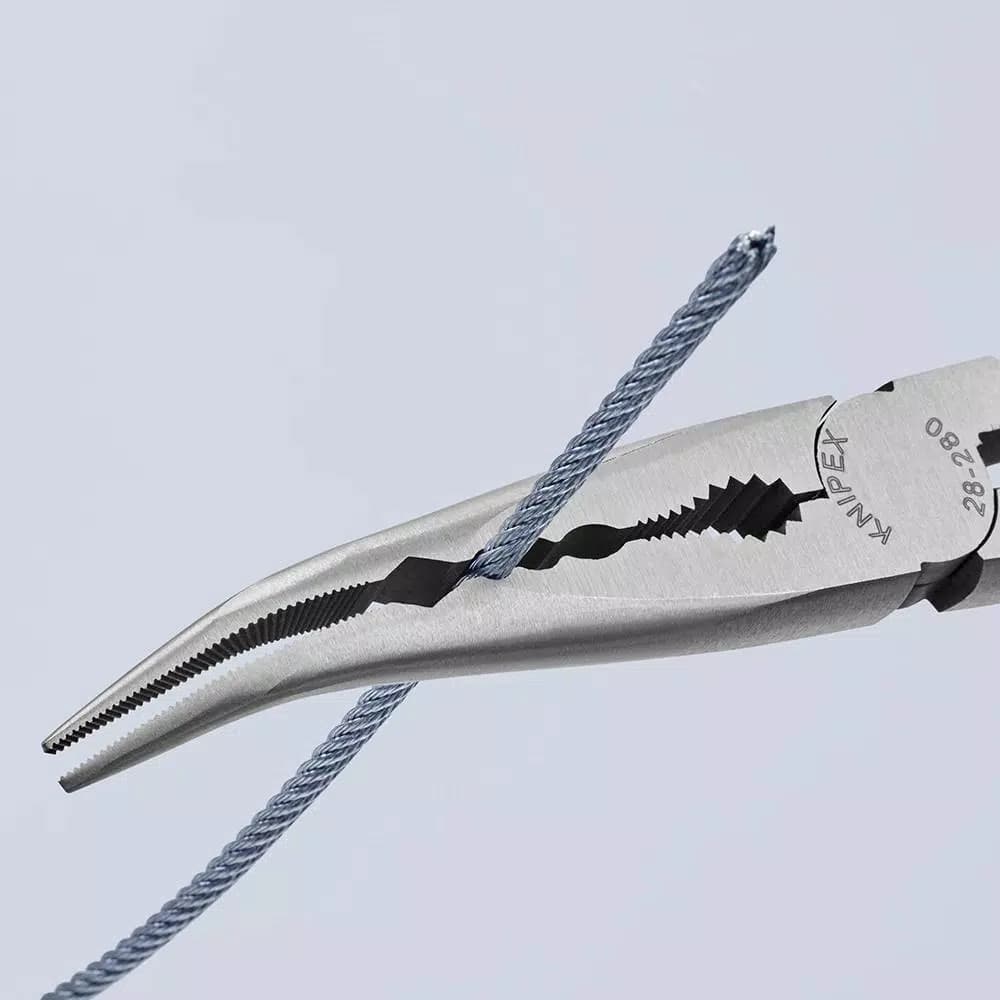 KNIPEX 11 in. Extra Long Straight and Angled Needle Nose Pliers Set with Storage Pouch