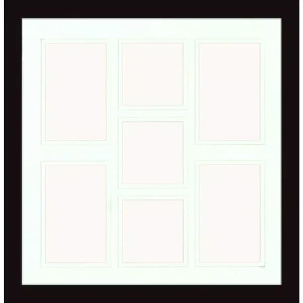 PTM Images Modern Matte Black 7-Opening Photo Collage Frame Set, Set of 2
