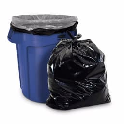Unbranded 45 Gallon Black Low Density EZ Tie Closure Trash Bags, 1.3 Mil, 100-Count thumbnail 1
