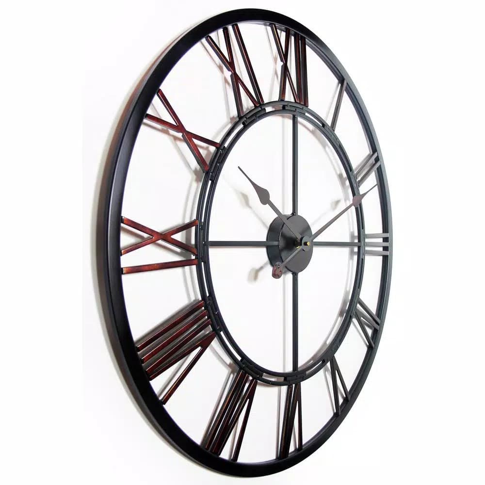 Infinity Instruments Metal Fusion 28 in. Round Metal Wall Clock - Black